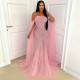  Sexy Tube Top Mesh Hot Drill Evening Dress CYA-901222