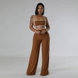Fashion Slim Wrap Chest And Sling Jumpsuit 2 Piece Set CYA-901259
