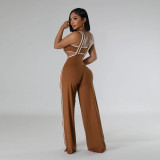 Fashion Slim Wrap Chest And Sling Jumpsuit 2 Piece Set CYA-901259
