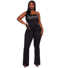 Letter Hot Drill Tube Top Jumpsuit CYA-901268