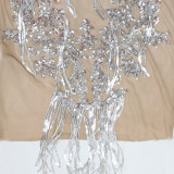 Sequin See Through Tassel Mini Dress CYA-901209