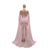  Sexy Tube Top Mesh Hot Drill Evening Dress CYA-901222