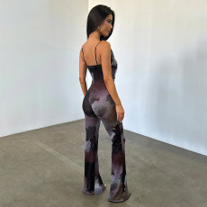 Suspenders Hollow Out Micro Flare Jumpsuit CYA-901269