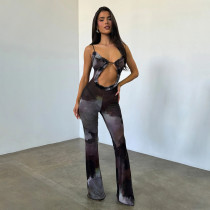 Suspenders Hollow Out Micro Flare Jumpsuit CYA-901269