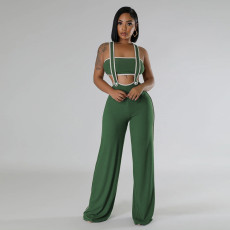 Fashion Slim Wrap Chest And Sling Jumpsuit 2 Piece Set CYA-901259