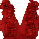 Sleeveless Pleated Backless Irregular Sexy Dress CYA-901173