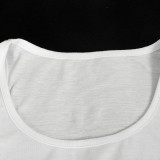 Solid Color Sleeveless Letter Print Vest GAXB-L014TP