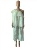 Fashion Solid Color Loose Two Piece Pants Set MK-C3206