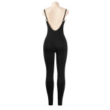 Solid Color Sleeveless Sling Tight Jumpsuit GAXB-A423JP