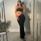 Solid Color Wrap Chest And Long Skirts 2 Piece Set GAXB-A493ST