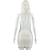 Casual Sleeveless Hooded Tassel Mini Dress GAXB-A510DS