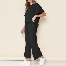 Solid Color Loose O Neck Two Piece Pants Set ME-Q24S8523