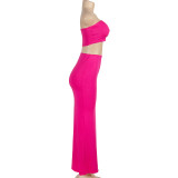 Solid Color Wrap Chest And Long Skirt Suit GAXB-A454ST