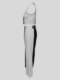 Color Block Small Suit Vest 2 Piece Pants Set MIL-125