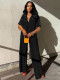 Loose Pleated Shirts Wide Leg Pants Two Piece Set MIL-126