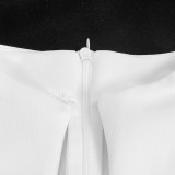 Solid Color Deep V Neck Mini Dress GAXB-A487DS