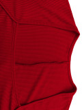 Rib Short Sleeve Square Neck Slim Sport Romper ME-Q24S8520