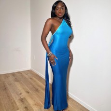 Sleeveless Slash-shoulder Gradient Maxi Dress GAXB-A471DS