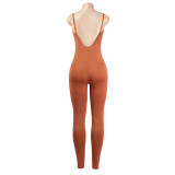 Solid Color Sleeveless Sling Tight Jumpsuit GAXB-A423JP