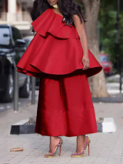 Fashion Solid Color Loose Two Piece Pants Set MK-C3206