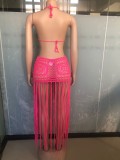 Braided Solid Color Tassel Beach Skirts Suit OSM-AJ4462