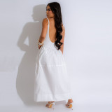Sexy Backless Solid Color Sling Maxi Dress BN-B9447