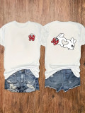 Plus Size Butterfly Heart Print Short Sleeve T-Shirt MUKF-011