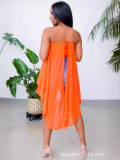 Solid Color Sleeveless Chiffon Strappy Halter Dress MXDF-MX6159
