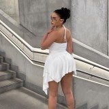 Solid Halter Slim Irregular Mini Dress GAXB-A152DS