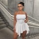 Solid Halter Slim Irregular Mini Dress GAXB-A152DS