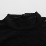 Mesh Patchwork Feather Mini Dress GAXB-A321DS