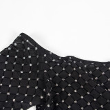 One Shoulder Long Sleeve Drawstring Mini Dress GAXB-A127DS