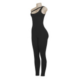 Single Shoulder Solid Casual Jumpsuit GAXB-A011JP