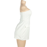 Sleeveless Tube Tops Solid Mini Dress GAXB-A176DS