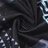 Sleeveless Letter Print Hollow Out Bodysuit GAXB-W057BS