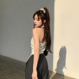 Solid Color Halter Irregular Tops GAXB-W047TP