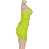 Solid Hollow Out Tube Tops Mini Dress GAXB-A080DS
