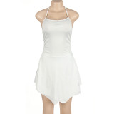 Solid Halter Slim Irregular Mini Dress GAXB-A152DS