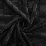 Solid Long Sleeve Mesh Long Hollow Out Dress GAXB-A283DS