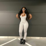 Single Shoulder Solid Casual Jumpsuit GAXB-A011JP