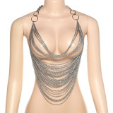 Metal Chain Halter Hollow Out Vest GAXB-W080TP