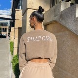 Embroidered Letter Long Sleeve Sweatshirt GAXB-A262TP