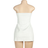 Sleeveless Tube Tops Solid Mini Dress GAXB-A176DS