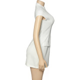 Solid Color Patchwork Sleeveless Mini Dress GAXB-A254DS