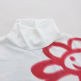 Long Sleeve Graffiti Letter Print Long Dress GAXB-W064DS
