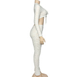 Lace-Up Water Wave Striped Pants Set GAXB-A323ST
