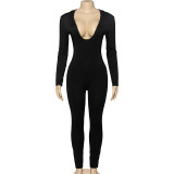Long Sleeve Hooded Backless Jumpsuit GAXB-A317JP