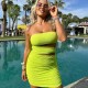 Solid Hollow Out Tube Tops Mini Dress GAXB-A080DS
