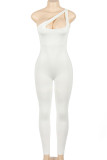 Single Shoulder Solid Casual Jumpsuit GAXB-A011JP