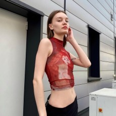 Sleeveless Print Slim Crop Top GAXB-W050TP